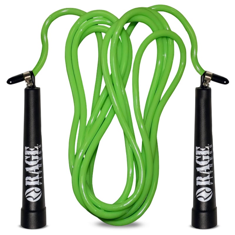 Rage Fitness R2 Jump Rope - Green PVC Training Rope with Speed Bearing Handles - Image 5